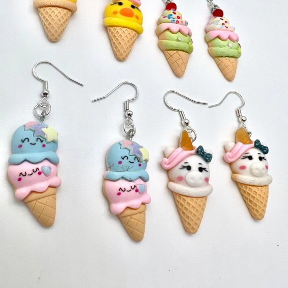Ice Cream Earrings - Popsicle Earrings - Duck Earrings - Unicorn Earrings - Picture 2 of 9